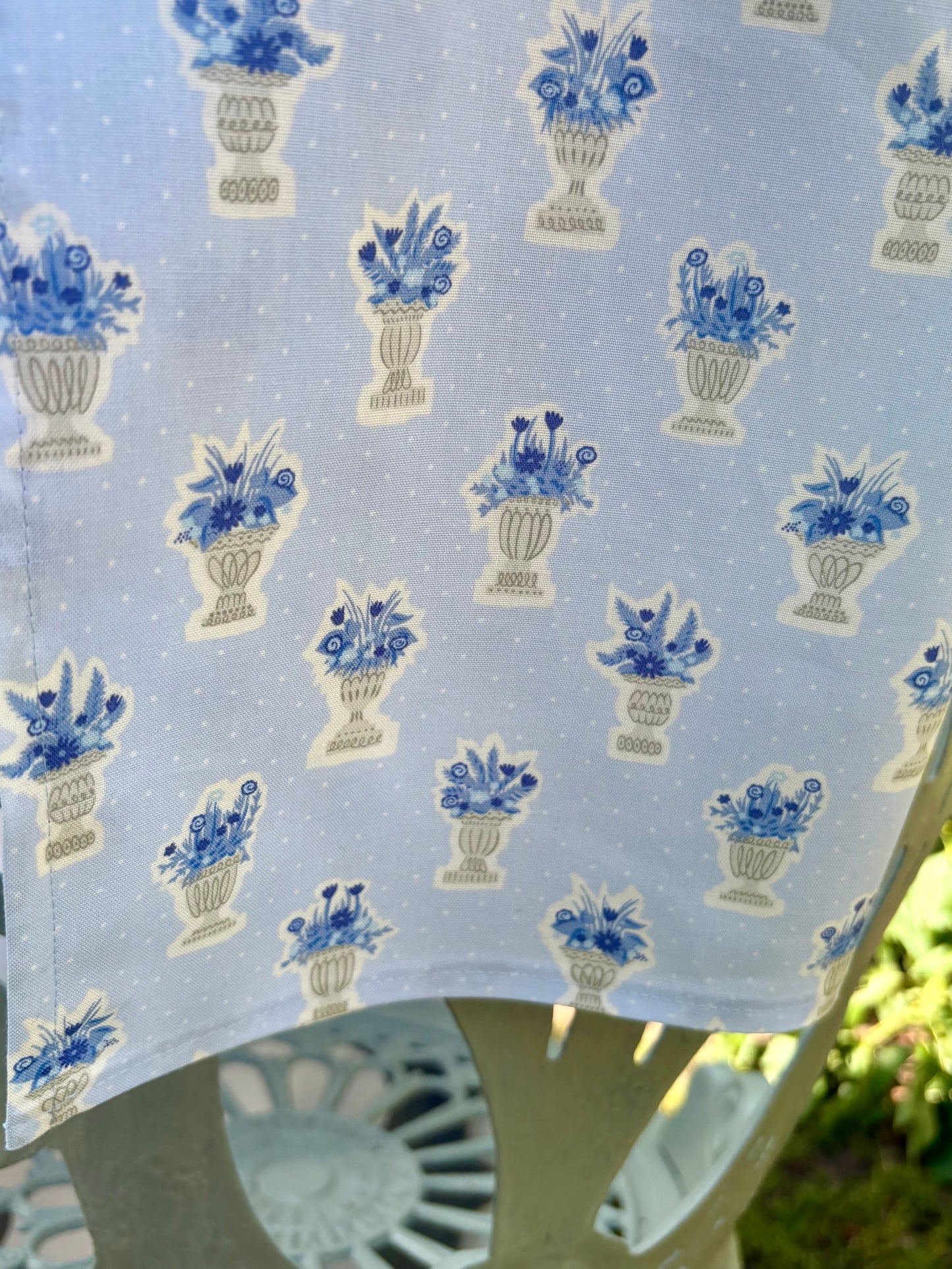 Set of 6 blue floral cotton napkins made with premium Liberty fabric, featuring elegant garden party design—perfect for summer tables and alfresco dining.