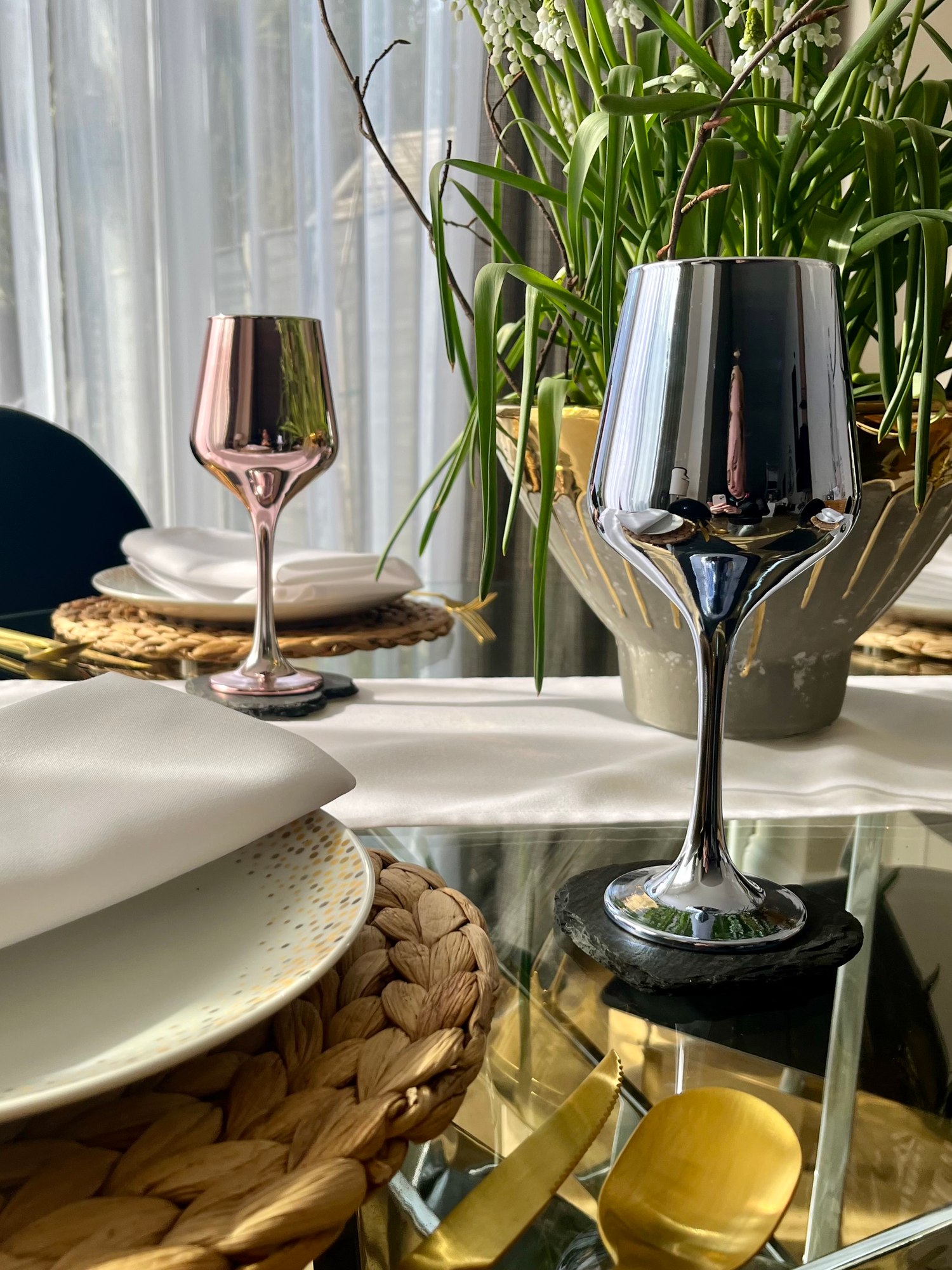 Explore our collection of glassware, including wine glasses, tumblers, and glass vases. Perfect for adding style to your table and home decor