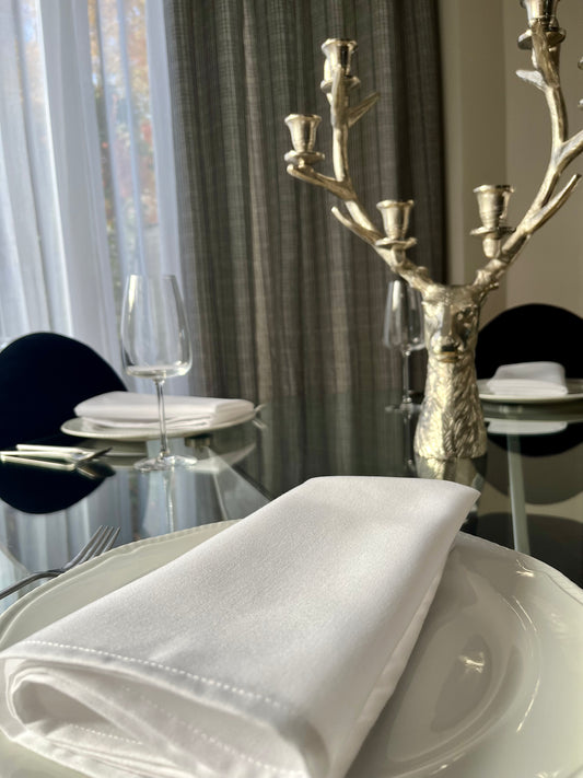Classic White Napkins – Reusable Cotton feel Set of 4